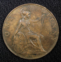 GREAT BRITAIN Edward VII Bronze 1904 1 Penny KM# 794.2 (22 484)