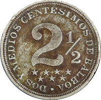 Panama Copper-nickel 1907 2 1/2 Centesimos KM# 7.1 (21 789)