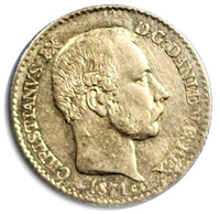 Denmark Christian IX Silver 1871 CS 4 Skilling Rigsmont aXF Condition KM# 775.2