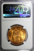 Great Britain Elizabeth II Bronze 1967 1 Penny NGC MS64 RD RED BU KM# 897 (02)