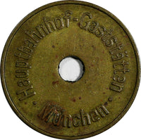 Germany Munchen Beer Brass Token Haupt Bahnhof-Gastatten (18 381)