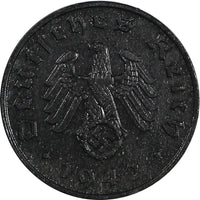 Germany - Third Reich Zinc 1942 J 1 Reichspfennig Hamburg WWII Issue KM# 97 (09)