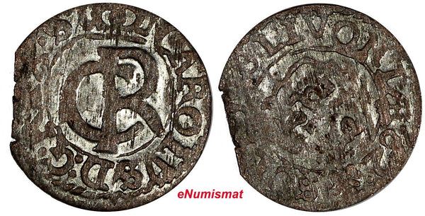 Livonia  Riga Carl XI of Sweden (1660-1697) Silver 1662 Solidus KM# 55 (420)