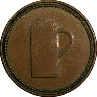 GERMANY Copper BEER TOKEN LÖWENBRAUKELLER * HEILMANNSEDER *  26mm (18 376)