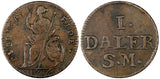 Sweden Emergency Issue Carl XII 1716 1 Daler Faith of the People KM# 354 ( 182)