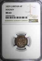 Great Britain George IV Silver 1829 4 Pence Maundy NGC MS63 Toned KM# 686 (23)