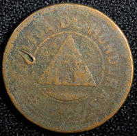 Honduras Bronze 1913 2 Centavos Mule Mintage-258,000 KM# 69 (23 695)