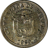 Panama Copper-nickel 1929 5 Centesimos Mintage-500,000 aUNC KM# 9 (17 688)