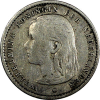 Netherlands Wilhelmina I Silver 1894 10 Cents KM# 116 (20 663)