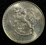 Finland Copper-Nickel 1935 25 Penniä GEM BU Toned KM# 25 (24 148)