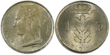 Belgium Baudouin I Copper-Nickel 1958 1 Franc French UNC  Toned KM# 142.1 (248)