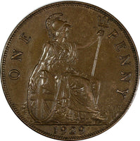 Great Britain George V Bronze 1929 1 Penny  KM# 838 (17 128)