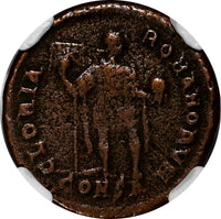 WESTERN ROMAN Honorius  AD 393-423 AE2 Emperor with Globe & Labarum NGC (271)