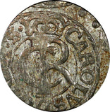 LIVONIA Riga CARL XI of Sweden (1660-1697)Silver 1663 Solidus VF KM#55 (22 240)