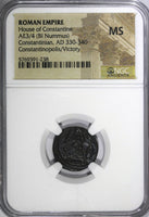 Roman Constantinian AD 330-340 AE3/4 NUMMUS NGC MS Constantinopolis/Victory (38)