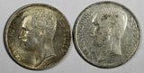 Belgium Albert I Silver LOT OF 2 COINS 1911,1914 50 Centimes French KM# 70 (406)