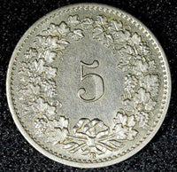 SWITZERLAND Nickel 1932 5 Rappen 1st Year Type UNC Toned KM# 26b (23 368)