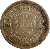 GUATEMALA Silver 1873 P  2 Reales 24mm Paz Duran KM# 149 (23 311)