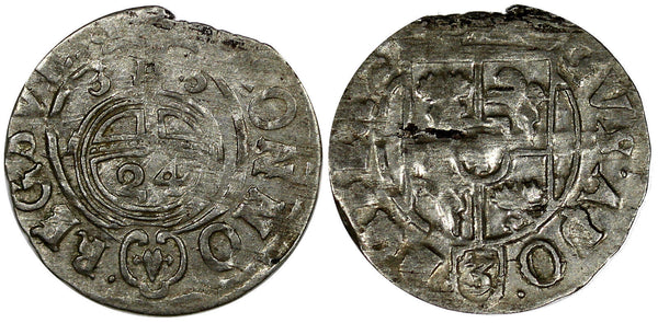 Poland King GUSTAF II ADOLF  of Sweden Silver 1633 1/24 Thaler Scarce KM# 41 (7)