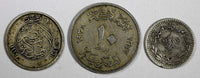 EGYPT Lot of 3 Coins 1908,1923 H,1938 10 Milliemes,2 Piastres ,2/10 Qirsh (430)