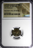EASTERN ROMAN ARCADIUS AD 383-408 AE4 Nummus /Three emperors Spears NGC (044)
