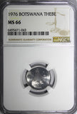 Botswana 1976 1 Thebe NGC MS66 GEM BU Head of Turako Nice Toned KM# 3 (43)
