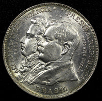 Brazil Silver 1922 2000 Reis  Independence Centennial 1 YEAR TYPE KM# 523 (600)