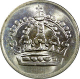 Sweden Gustaf VI Silver 1961 TS 50 Ore  Last Year Type GEM BU KM# 825 (007)