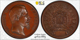 FRANCE Bronze Medal 1855 Paris World Fair Napoleon Emperor 60mm PCGS SP65 D-234