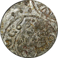 LIVONIA Riga CARL XI of Sweden (1660-1697)Silver 1663 Solidus VF KM#55 (22 240)