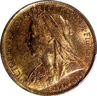 Great Britain Victoria Bronze 1895 1 Penny PCGS UNC DETAILS S-3961 KM# 790 (18)