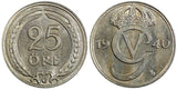 Sweden Gustaf V Nickel-Bronze 1940 G 25 Öre  KM# 798 (22 038)