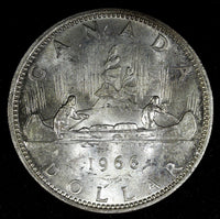 CANADA Elizabeth II Silver 1966 $1.00 Dollar  UNC KM# 64.1 (22 781)
