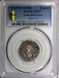 India-Princely States BHARATPUR Silver VS1910(1858) Rupee PCGS XF45 SCARCE KM157