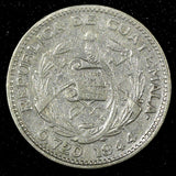 GUATEMALA Silver 1944 10 Centavos Guatemala City Mint KM# 239.1 (22 841)
