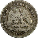 MEXICO Silver 1870 Pi O 25 Centavos San Luis Potosi SCARCE KM#406.8 (19 072)