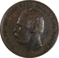 Sweden Carl XV Adolf (1859-1872) Bronze 1867 L.A.5 Öre 28.9mm KM# 707 (20 482)