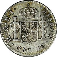Mexico SPANISH COLONY Ferdinand VII Silver 1810 MO HJ 1/2 Real XF KM# 73 (062)
