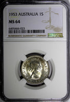 Australia Elizabeth II Silver 1953 1 Shilling Royal Mint NGC MS64 KM# 53 (23)