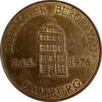 Germany Hamburg 1976 Medal Token 90 years of Central Committee	35.2 mm (18 294)