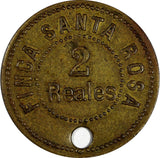 EL SALVADOR COFFEE BRASS TOKEN SANTA ROSA 2 REALES 30mm Rulau-STA28  (20 106)