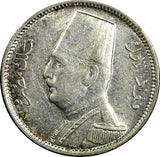 Egypt Fuad I Silver AH1348 / 1929 2 Piastres Mintage-500,000 aUNC KM#348 (843)