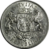 Latvia Silver 1925 2 Lati 2 Years Type aUNC KM# 8 (18 144)