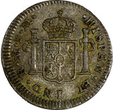 Mexico SPANISH COLONY Charles IV Silver 1790 Mo FM 1/2 Real XF Toning KM# 70