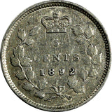 CANADA Victoria Silver 1892  5 Cents Mintage-860,000 BETTER DATE KM# 2