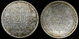 TUNISIA  Silver 1353 (1935) 20 Francs XF KM# 263 (22 952)