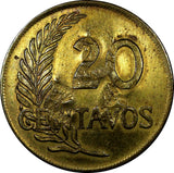 PERU 1962 20 Centavos C/S "RRD"  Struck On Coin KM# 221.2b Ex.C.Webster (10 695)