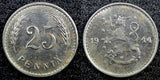 FINLAND Iron 1944 25 Penniä WWII Issue Ch.UNC KM# 25b (23 024)