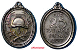 GERMANY Silver Oval Medal 1884 FUR 25 JAHRIGE DIENST-ZEIT Fire Service (8508)