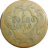 Italian States GORIZIA  Francis II Copper 1799 F  1 Soldo Hall,Tyrol KM# 35 (5)